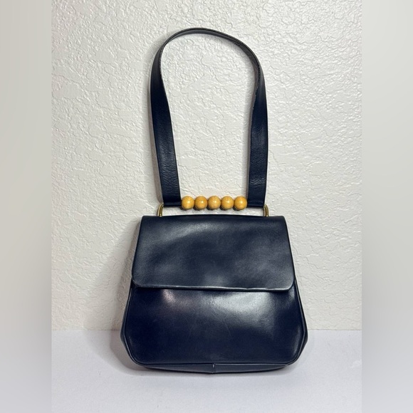 Shoulder Bag Givenchy Satchel Bag Vintage Givenchy Rare Navy Blue